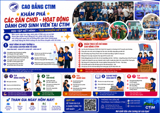 Khám phá các sân chơi – hoạt động dành cho sinh viên tại Cao đẳng CTIM